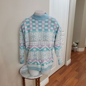 Vintage Gorgeous Patterned Sweater M/L 35-37 Bust